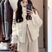 轻薄白色休闲棉服女秋冬新款短款立领棉衣冬季保暖棉袄外套厚