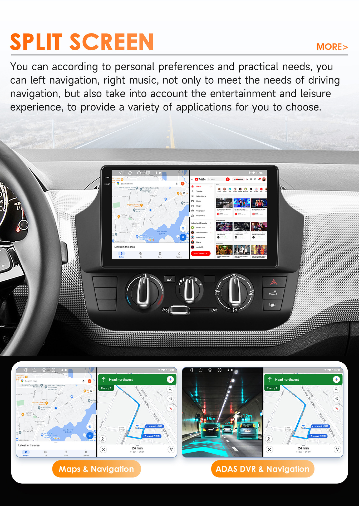 Suitable for 17-23 Models of Volkswagen Up, Android Large-Screen Navigation Gps, Bluetooth Reversing Camera, Carplay Manual Version