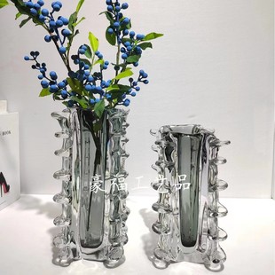 簡歐設計高檔琉璃花瓶插花桌面裝飾家居樣板房餐廳台面設計擺件