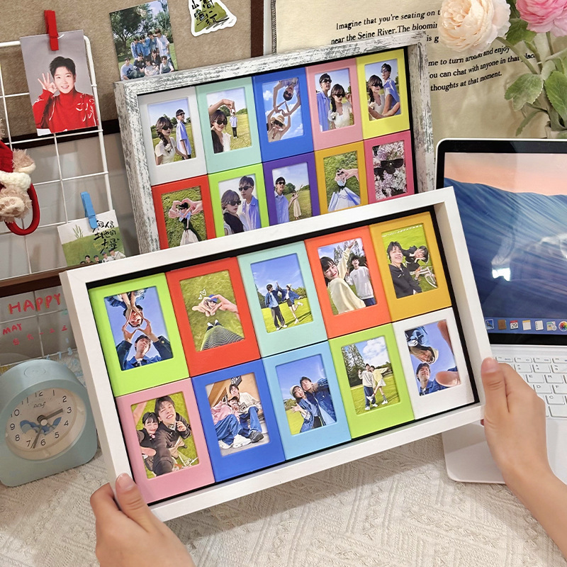 Creative Colorful Polaroid Photo Frame 3inch Photo Display Stand Long and Wide Wall-Mounted Magnetic Picture Frame