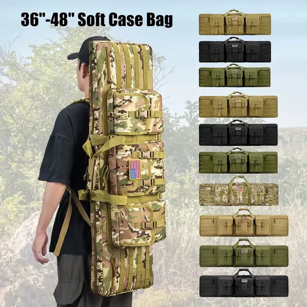 Amazon Explosions 47 Inch 136 Pack CS Tactical Camouflage Hunting 1.2 m Fishing Bag Multifunctional Fishing Gear Bag
