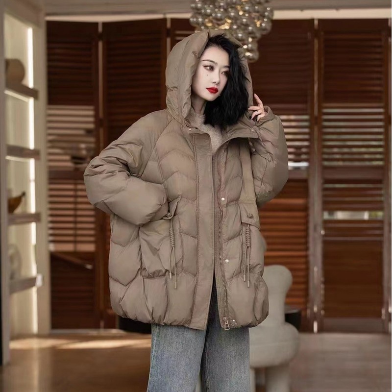 High-End Large-Size Duck down Korean Style Winter New Mid-Length down Jacket for Women, Artistic, Loose, Versatile, Fashionable and Stylish