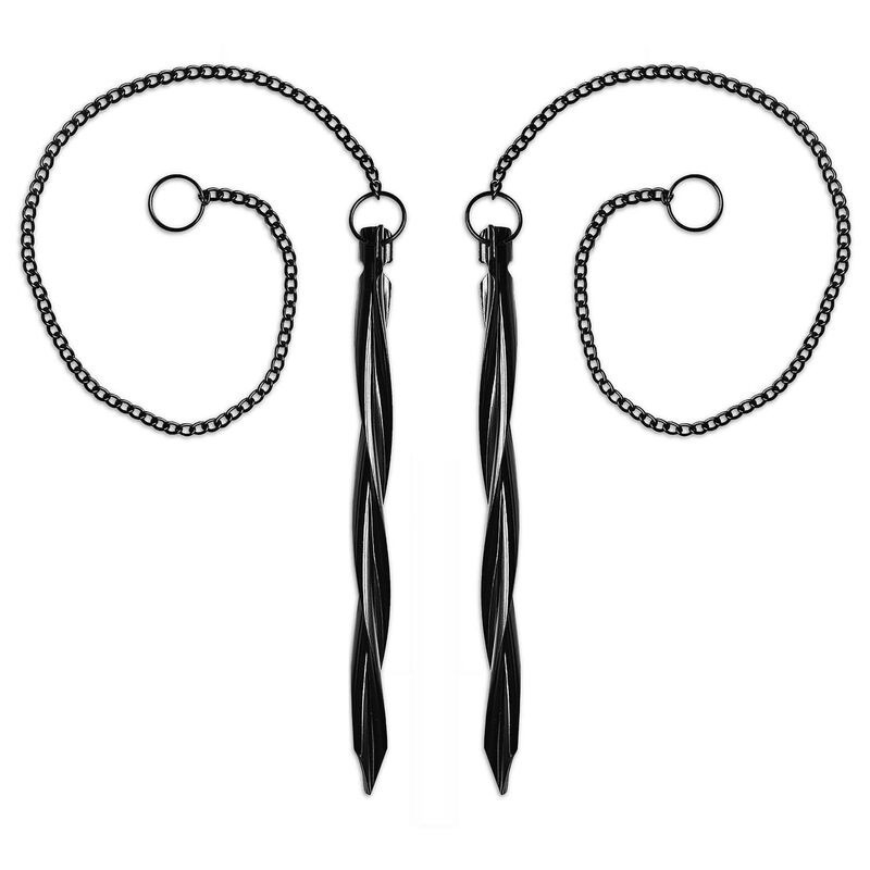 Rain Chain Anchor Aluminum Black Rain Chain Anchor Pile Suitable for Drainage Ditch Downspout Contains 9.8in Pile and 19.7in Chain