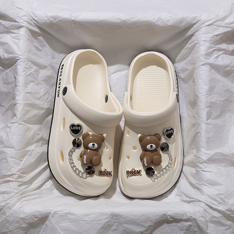 흰색 [행운의 다크 브라운 곰] 에바 부드러운 바닥 겉옷