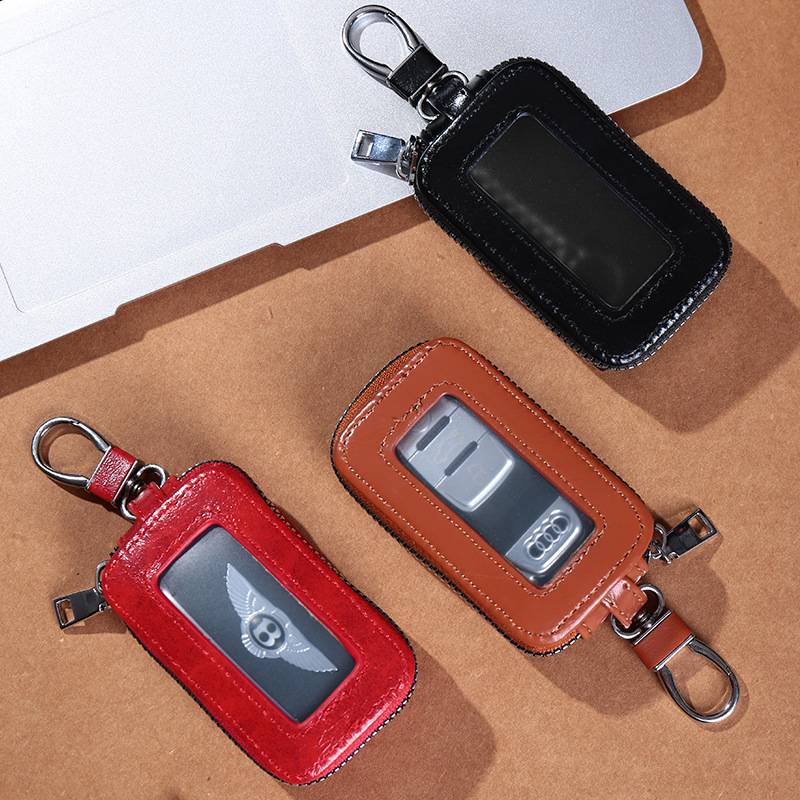 Nueva caja de la llave del coche de la ventana del espejo llavero de negocios de alto aspecto de las mujeres pequeño caso de llave del coche universal portátil de los hombres