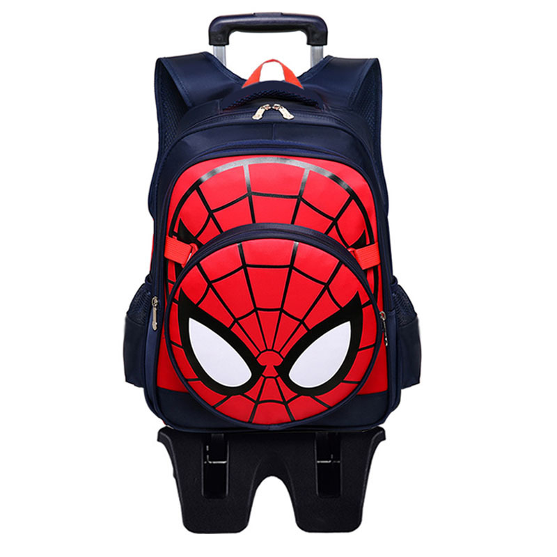 Cabus Spider-Man trolley de los niños Escuela Primaria estudiante grado 3-6 niños de gran capacidad de escalada de la escalera