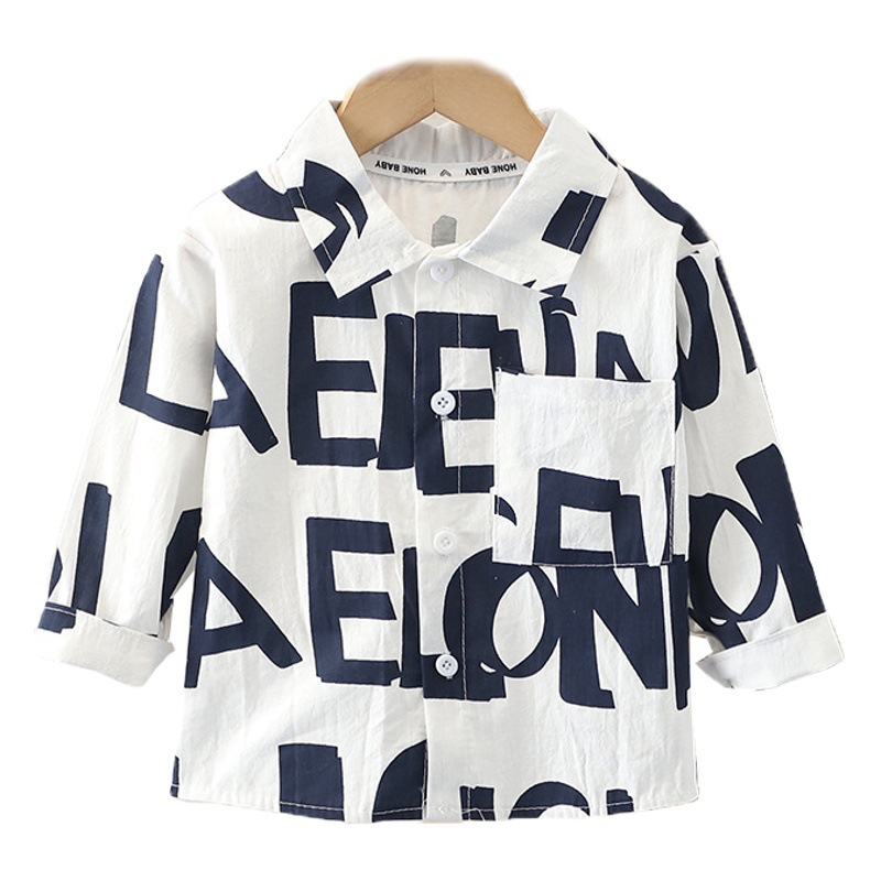 Camisas para niños de primavera y otoño, ropa de otoño para niños de manga larga, camisas guapas, 2025, ropa fresca de moda para niños y bebés de estilo occidental