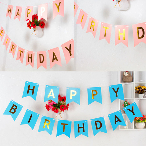 Manufacturer birthday pull flag letter banner hanging flag party party decoration pennant paper string housewarming wedding decoration