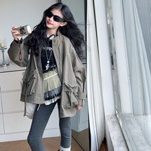 女童秋季外套2025新款儿童韩版洋气中长款风衣大童时髦大衣秋装潮