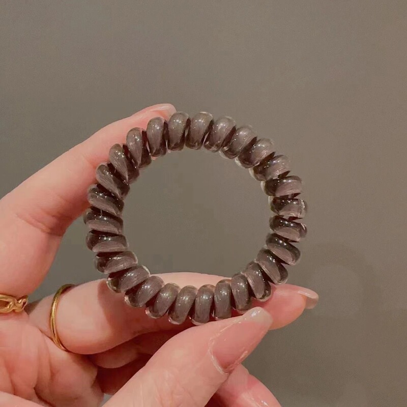 果冻色电话线发圈高弹力耐用简约扎头绳女时尚高马尾发绳皮筋头饰|undefined