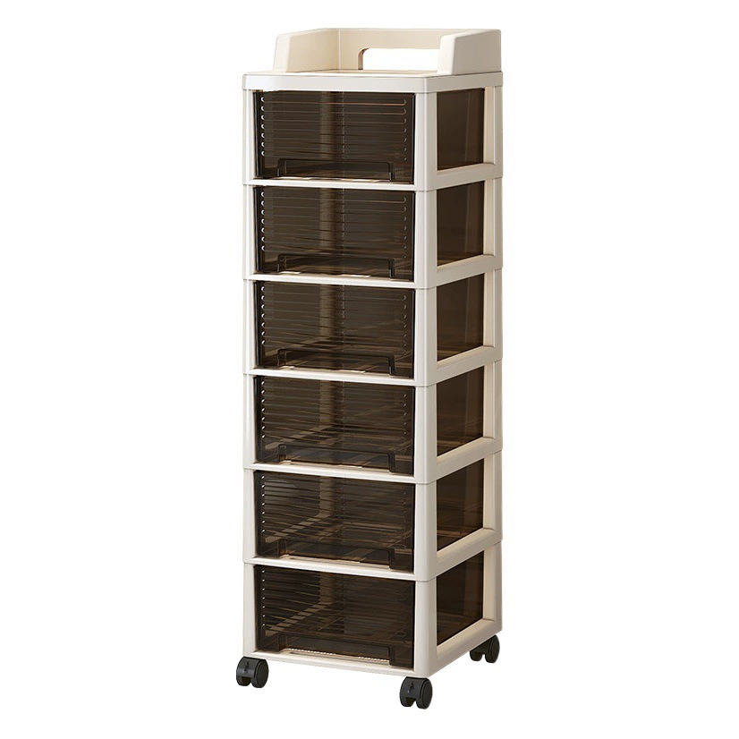 Пластиковый прикроватный шкаф для хранения офисной стойки Многослойный подвижный простой шкаф для хранения