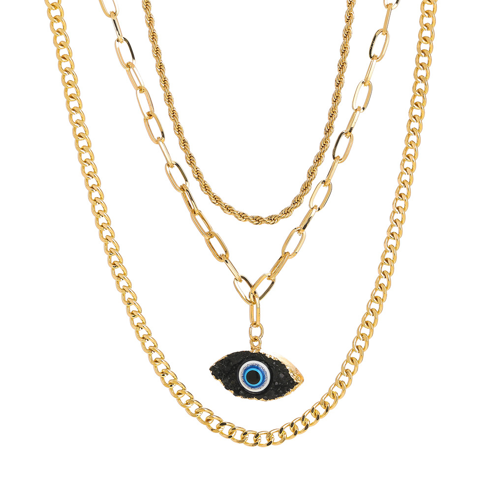 Retro Devil's Eye Multi-layered Creative Alloy Necklace Female display picture 1