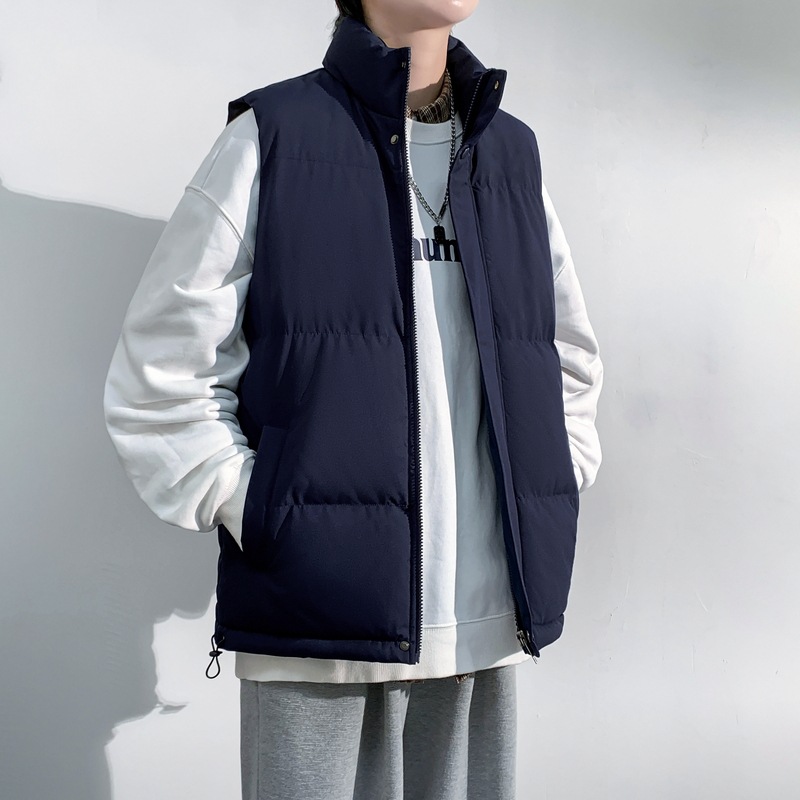 Transfronterizo 5XL - 8XL chaleco de algodón plumado hombre otoño y invierno grueso calentamiento hombro chaleco chaqueta de algodón