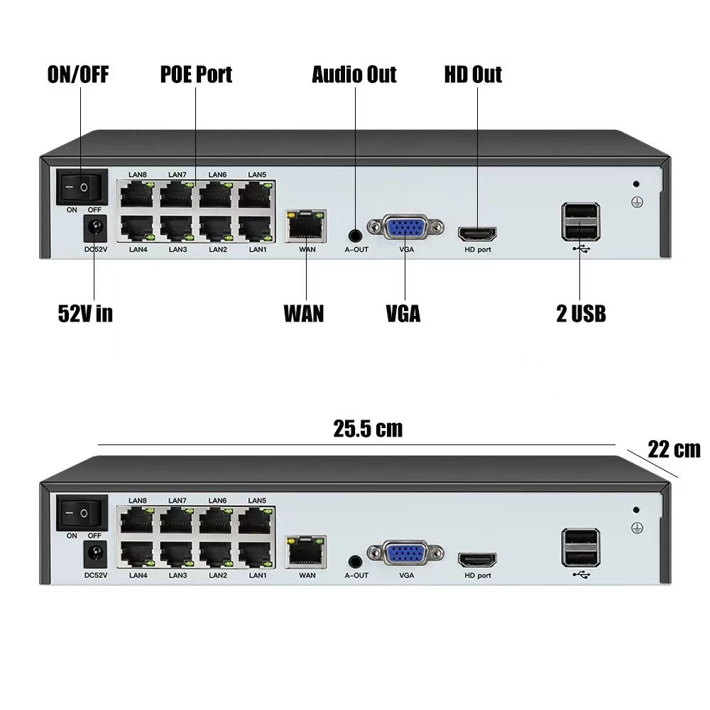 Sınır Ötesi Özel Paket WiFi Ağ NVR Kamera Monitörü Çift Işık Gece Görüş Sabit Disk Kayıt Cihazı Kablosuz Kamera