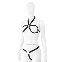 情趣用品SM女性束缚衣服黑色织带束胸两件套成人夜店演出服饰装扮