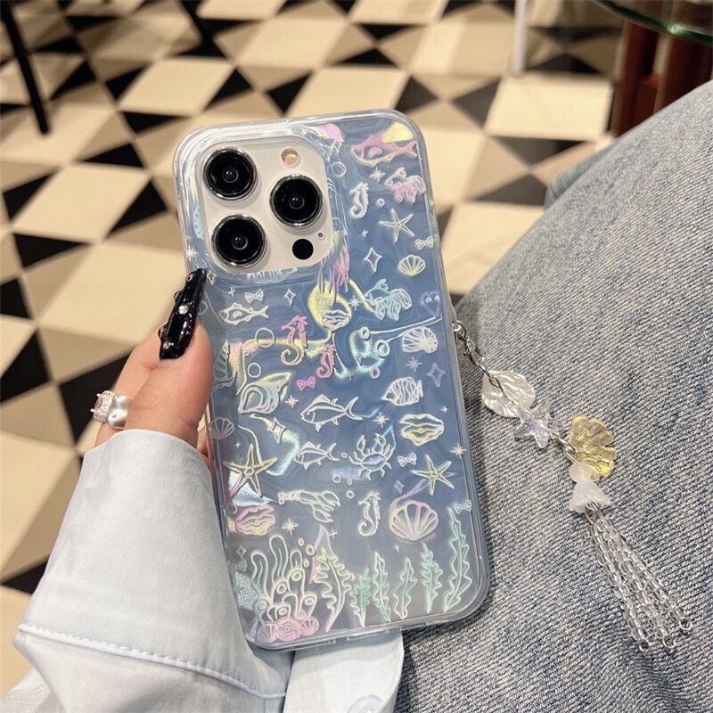 Double-layer Printed Water Ripple Marine Suitable for iphone15Pro New Max Apple 14 Phone Case 12 Women's 13 Double-layer Printed Water Ripple Marine Suitable for iphone15Pro New Max Apple 14 Phone Case 12 Women's 13
