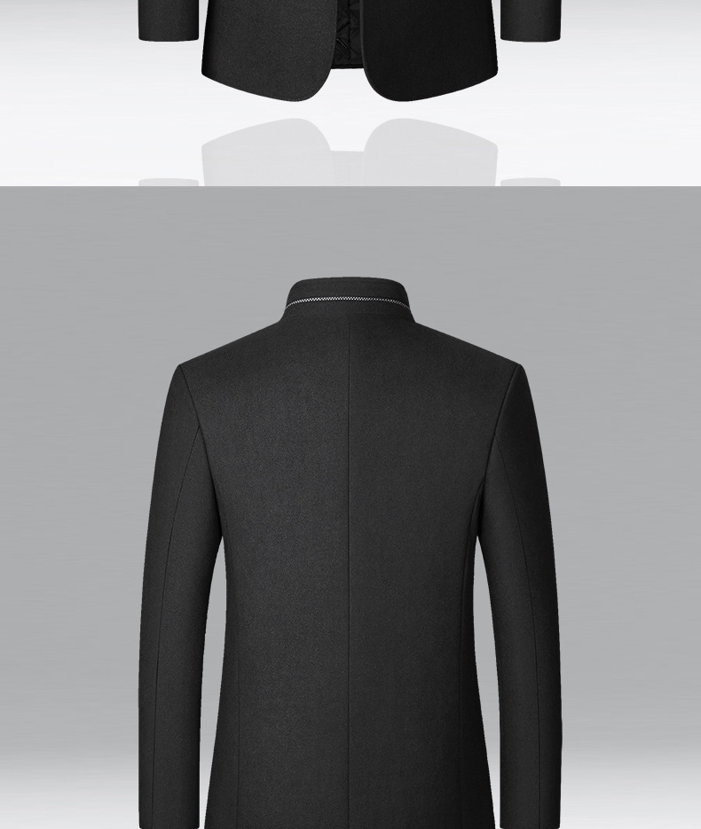 Manteau en laine pour hommes d'âge moyen, automne et hiver 2024, nouveau manteau en laine à col montant, vêtements décontractés pour hommes_voghion.com