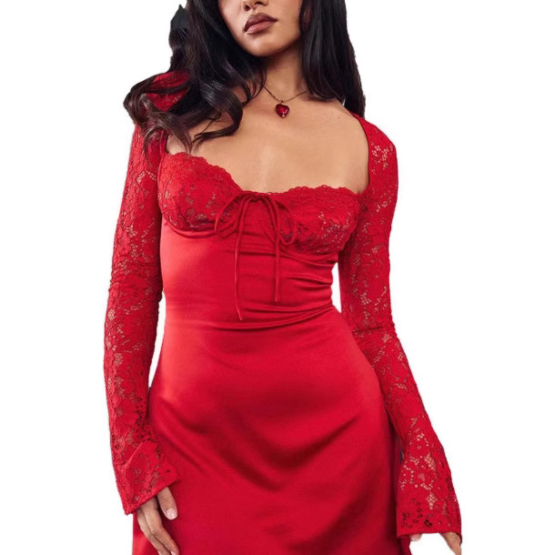 Amazon Europa y los Estados Unidos nuevos productos de cola de fábrica transfronterizos verano sexy sexy sexy vestido de pecho sexy vestido