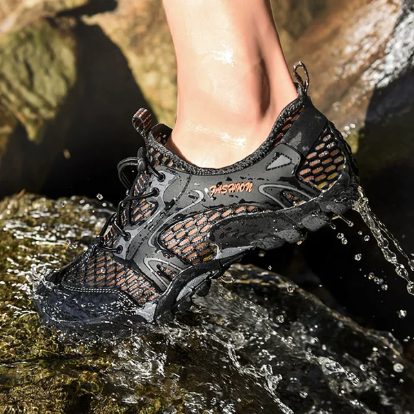 2025 Men's Hiking Shoes Men's Autumn Breathable Outdoor Sports Breathable Lightweight Mesh Mountain Climbing Wading and River Tracing Shoes