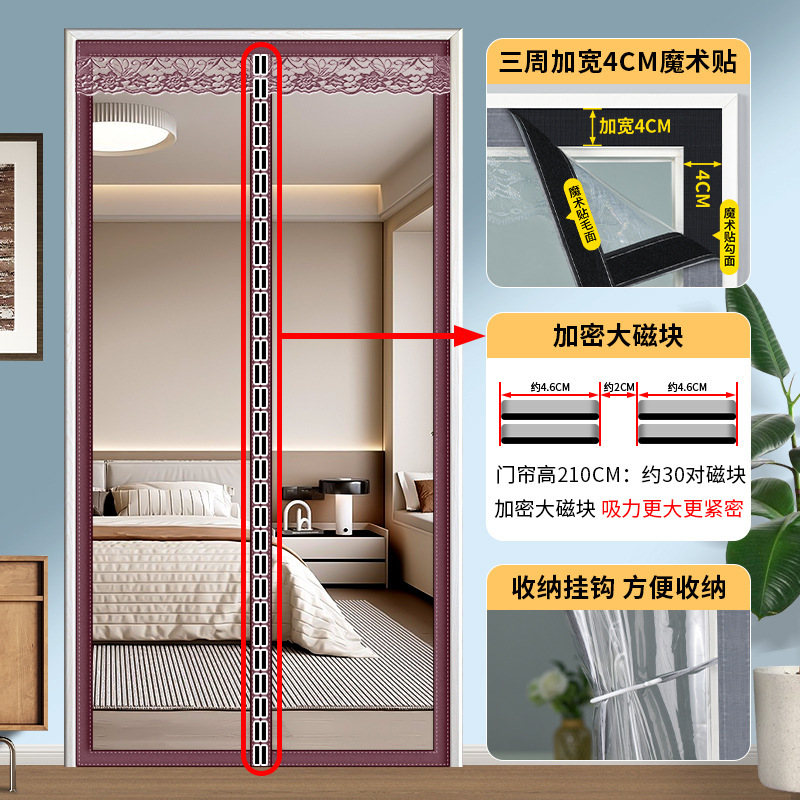 2025 新しい透明エアコンドアカーテン抗エアコン家庭用防風カーテン断熱キッチン抗油煙パーティション磁気吸引|undefined