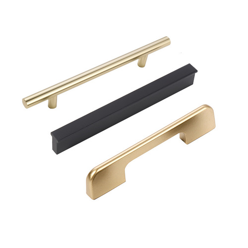 Modern simple solid handle black cabinet door wardrobe handle wardrobe small handle wardrobe long handle