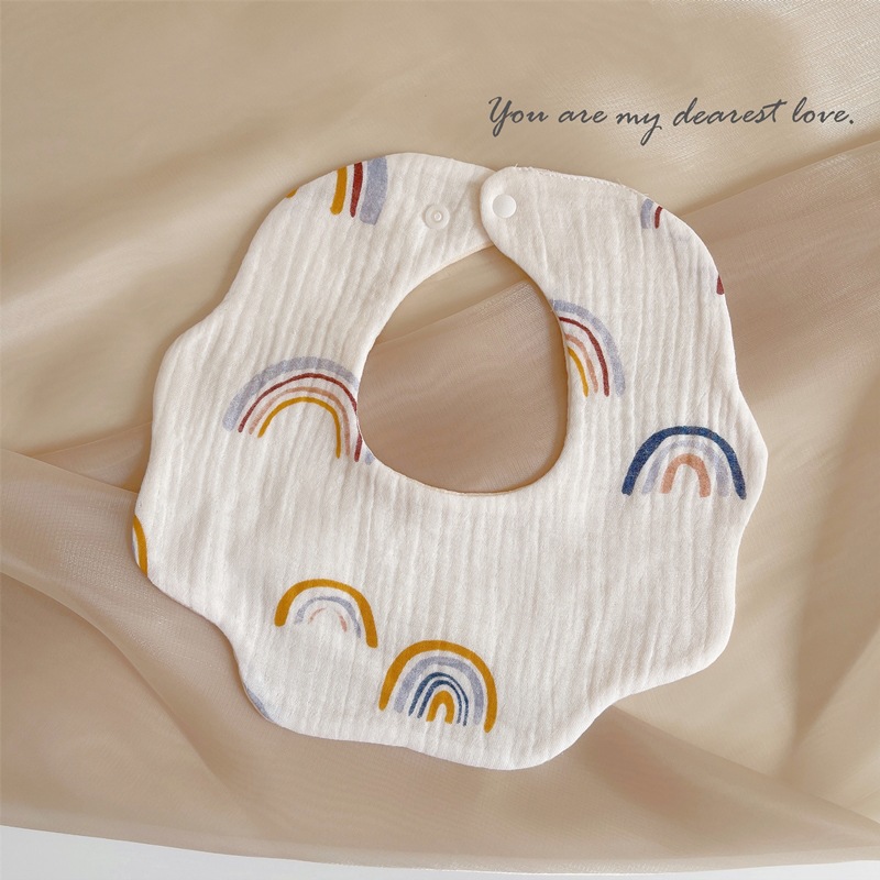 Babero de bebé de gasa de algodón babero del bebé impermeable escupir leche recién nacido babero ins primavera y verano