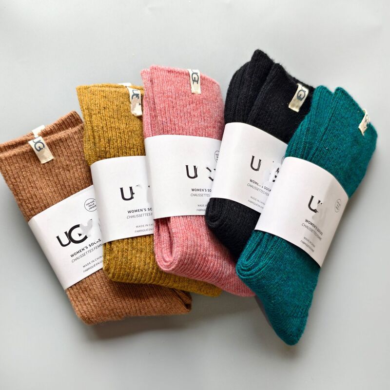 U Brand Women's Slouch Socks with Fabric Label, Solid Color Socks, Thickened for Autumn and Winter, Warm g Casual Women's Socks, Wholesale Merino Wool U Brand Women's Slouch Socks with Fabric Label, Solid Color Socks, Thickened for Autumn and Winter, Warm g Casual Women's Socks, Wholesale Merino Wool