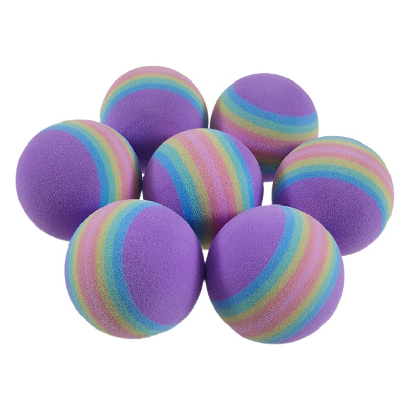 Fábrica al por mayor Eva Ball Arco Iris patio juguete Golf práctica bola espuma bola sólida Bola de esponja