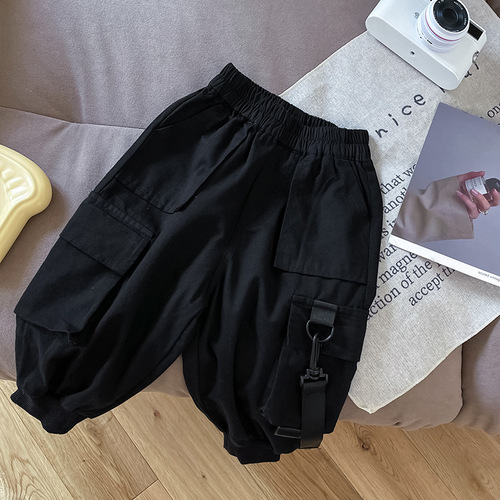 Boys overalls autumn and winter  new style handsome plus velvet pure cotton leggings casual trousers children's pants trendy
