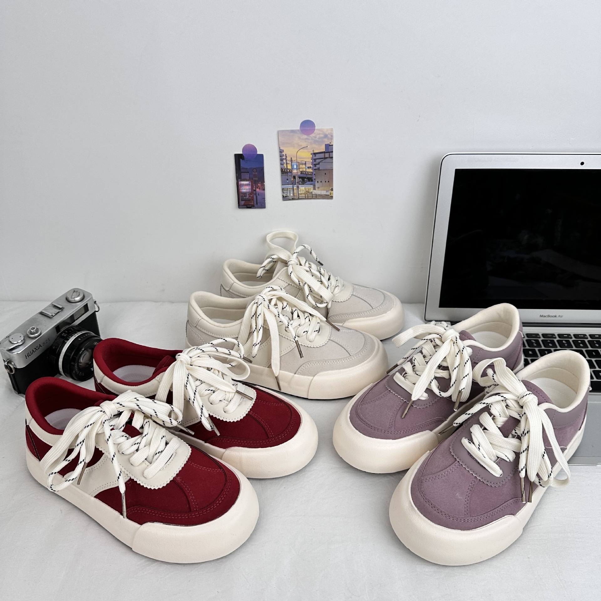 2025 arroz crema nuevo casual versátil zapatos blancos para estudiantes zapatos casuales cómodos zapatos deportivos 6607