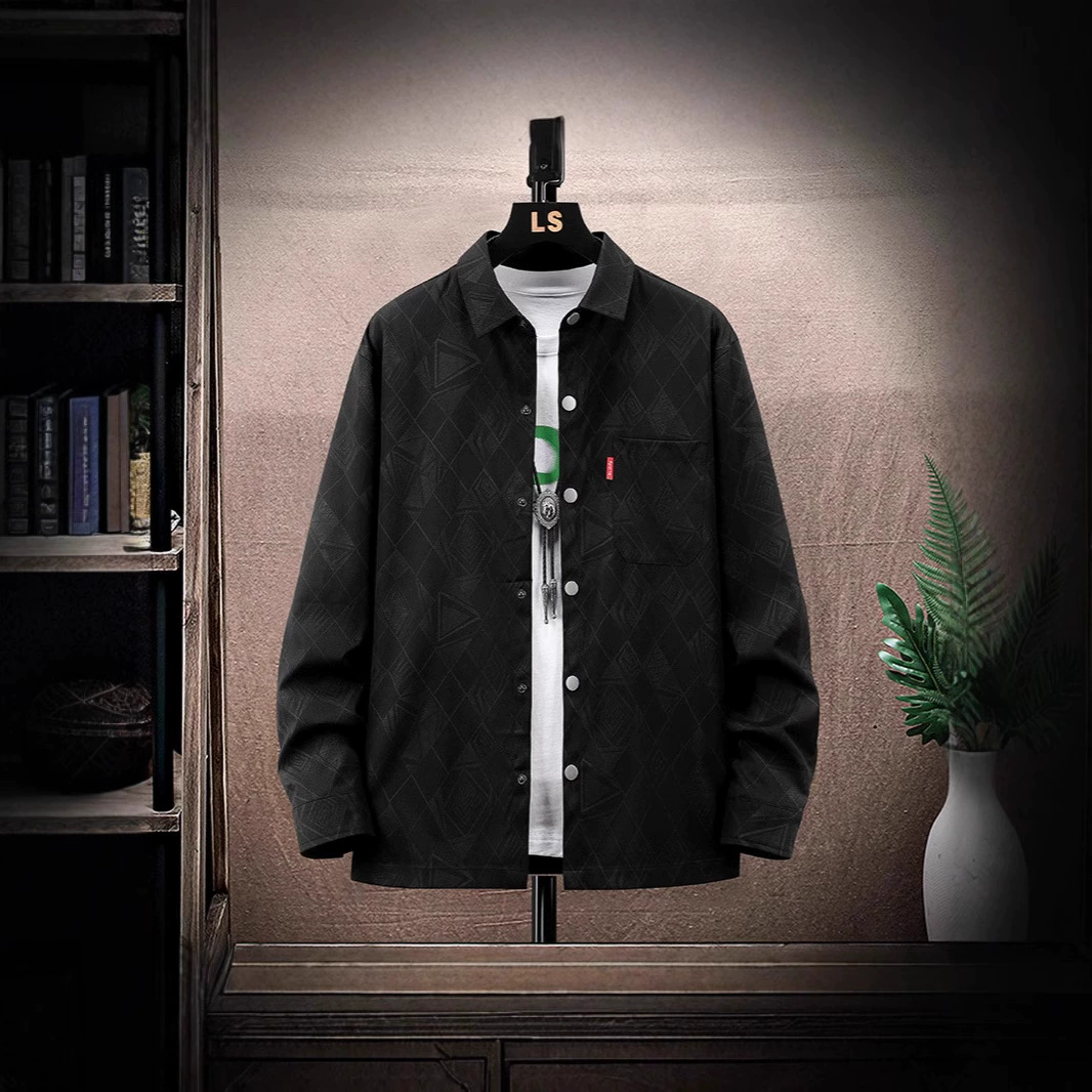 Новая модель рубашки пальто топ с отворотом осень-зима ретро этнический стиль жаккардовая куртка с контролем цены 79