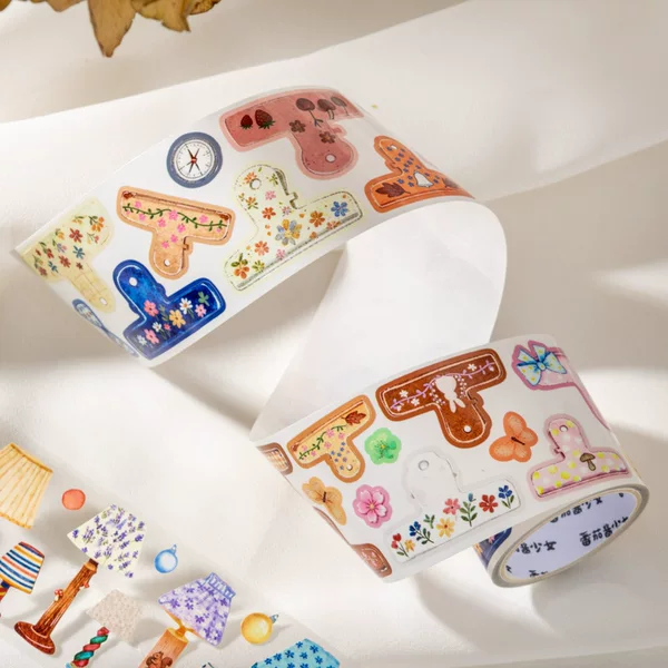 Tomato Sauce Girl Original Synthetic Paper Die-Cut Tape Yujian Small Items Series Journal Material Decorative Loop Stickers
