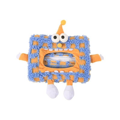 chair back hanging bag car – Car tissue box/set - dual-purpose-tissue-and-wet-wipes-yellow-big-eyed-monster-square-style