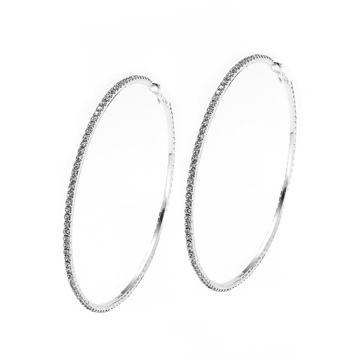 Personnalité exagérée, grandes boucles d'oreilles de 10 cm pour femmes, simples à la mode, boucles d'oreilles serties de diamants et accessoires_voghion.com