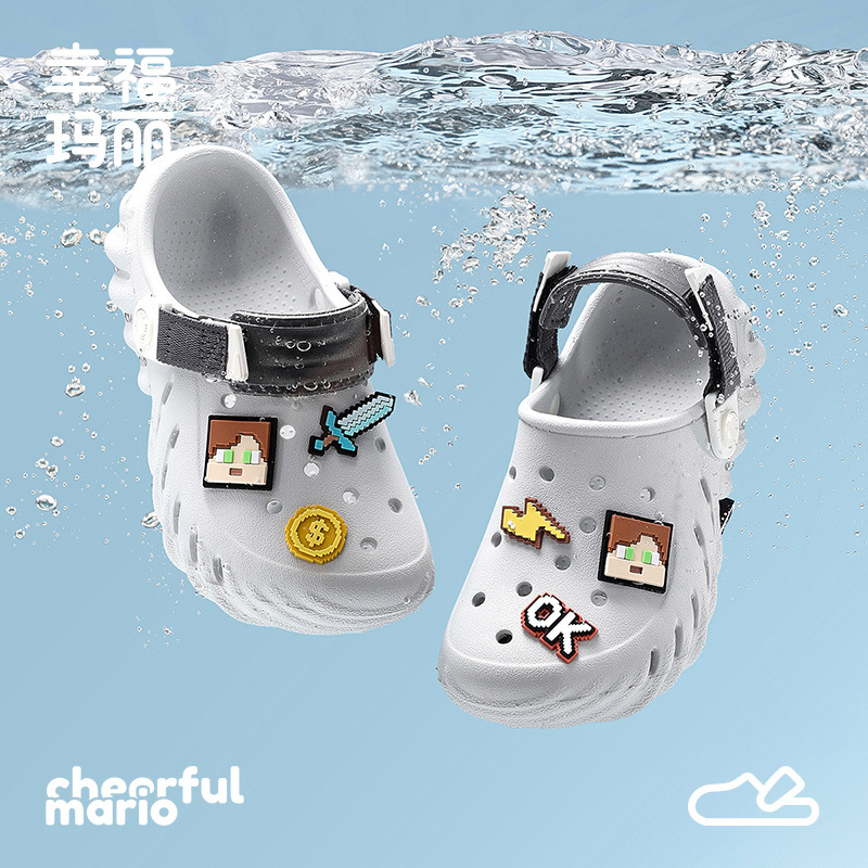 Happy Mary Indoor Cartoon Children's Clogs for Boys, Summer Outdoor Soft Sole Eva Non-Slip Beach Sandals