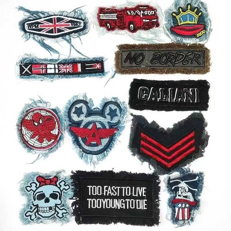 厂家直销  牛仔贴需手缝款无背胶新款补丁贴 卡通布贴织唛补丁贴