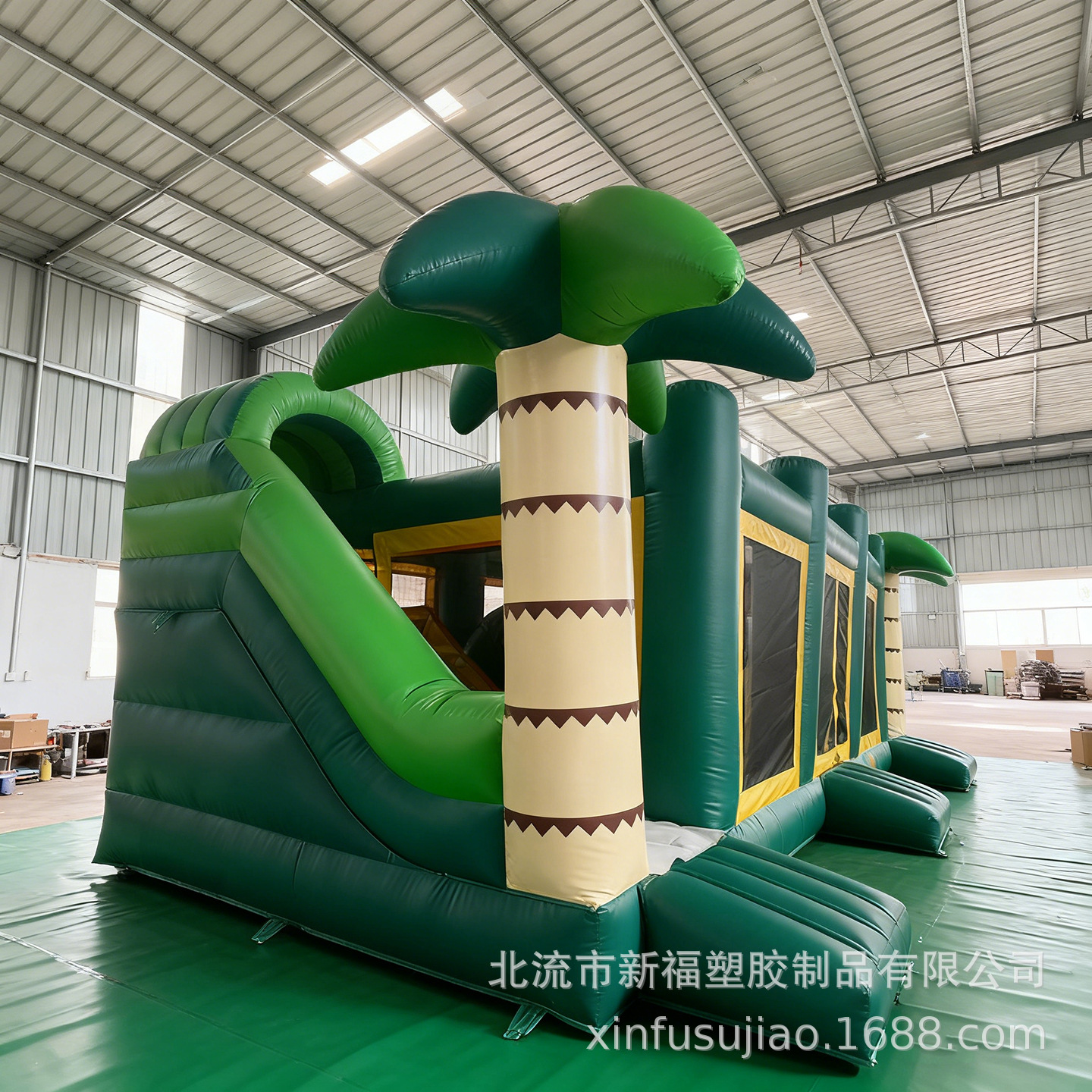 Trampolín infláble de árbol de coco gran castillo infantil paraíso trampolín castillo traviesos deslizante barraca de bombas barraca castillo infláble