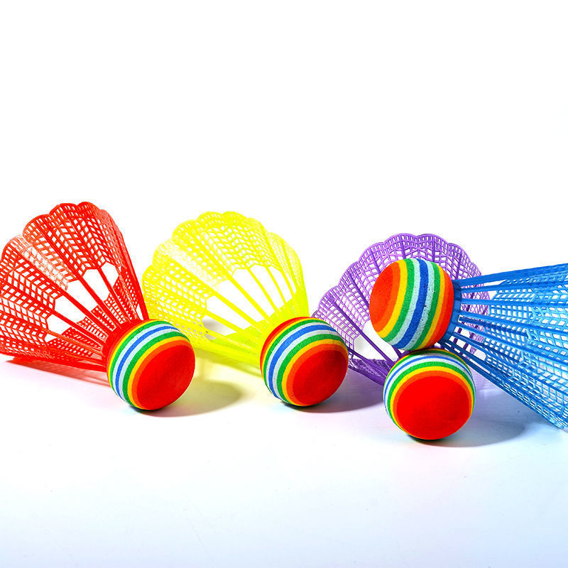 Children's Large-Head Colorful Plastic Badminton Environmentally Friendly Material Rainbow Racket Indoor Special