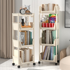Multi-functional mobile bookshelf, student living room home use floor small cart storage rack desk storage rack simple bookshelf