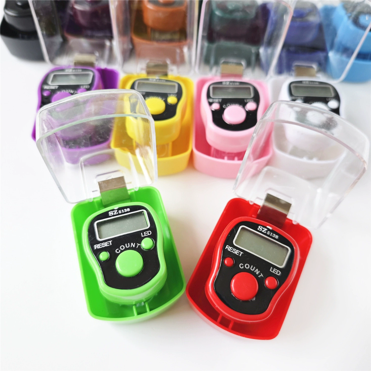 Заводская поставка нового светящегося счетчика с цифровым дисплеем, кольцевого типа, счетчик пальцев, счетчик пальцев