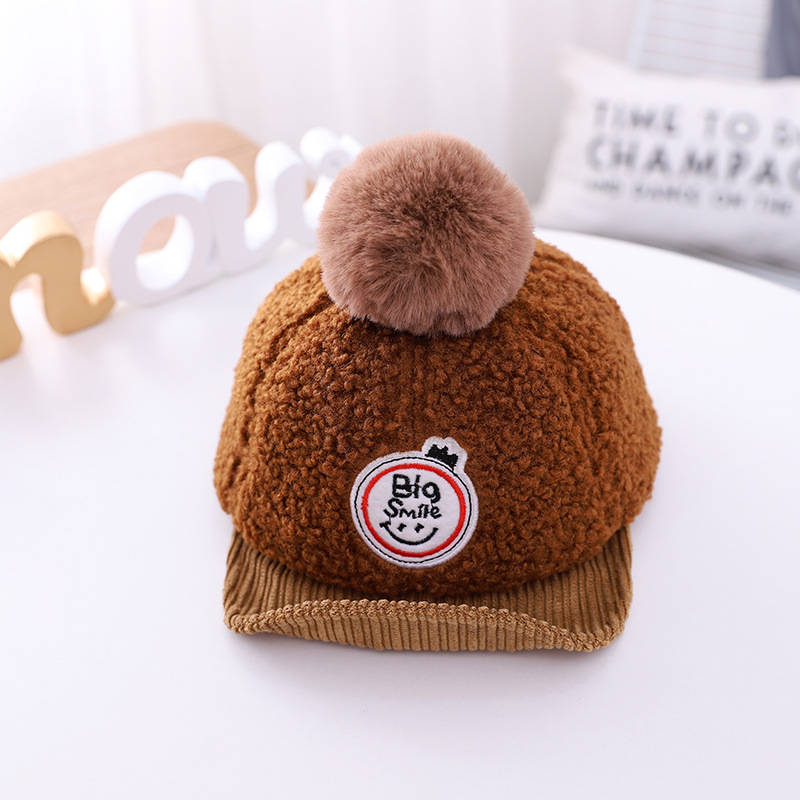 Autumn And Winter New Plush Hats Cute Children Brimmed Letter Caps display picture 6