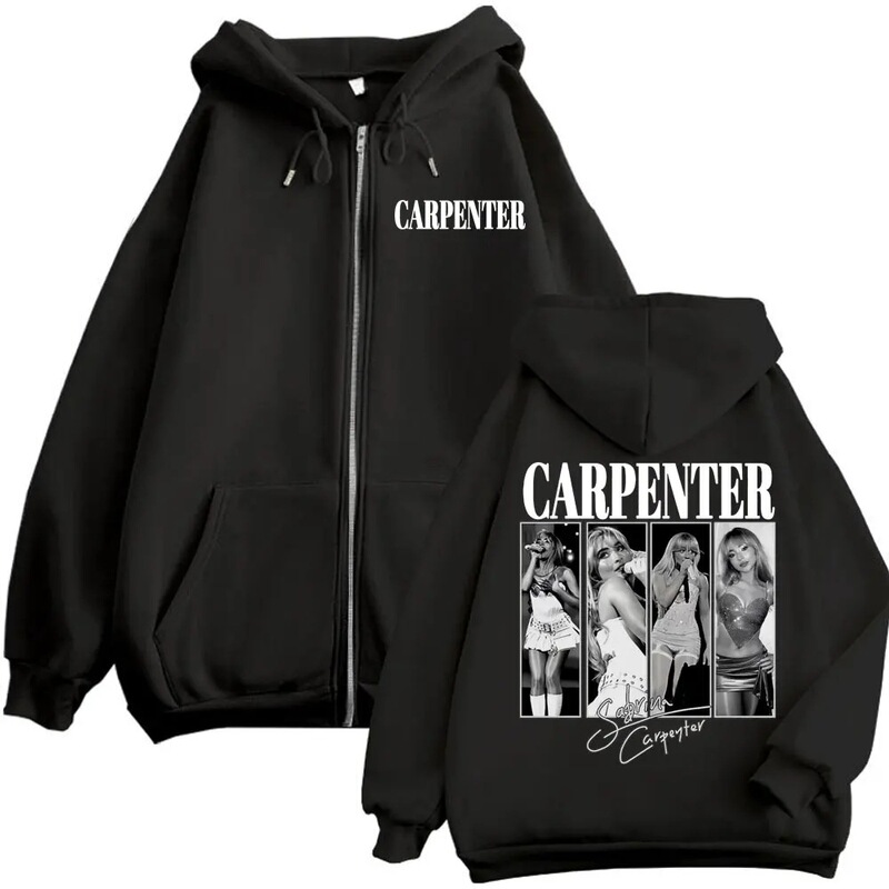 Sabrina Carpenter Graphic Zip-Up Hoodie Unisex Fashion Aesthetic Zip-Up Pullover Autumn and Winter Casual Wear