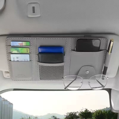 sun visor storage bag, multifunctional: Multimediya və saxlama aksesuarları - standard-model-leather-without-zipper-gray-clearance-discount