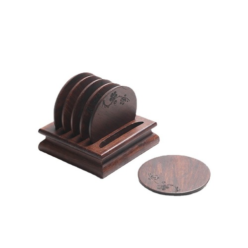 Plum Blossom Tea Coasters 6 Bamboo Large Tea Coasters Coaster Set Tea Ceremony Kung Fu Tea Cup Holder Tea Set Accessories