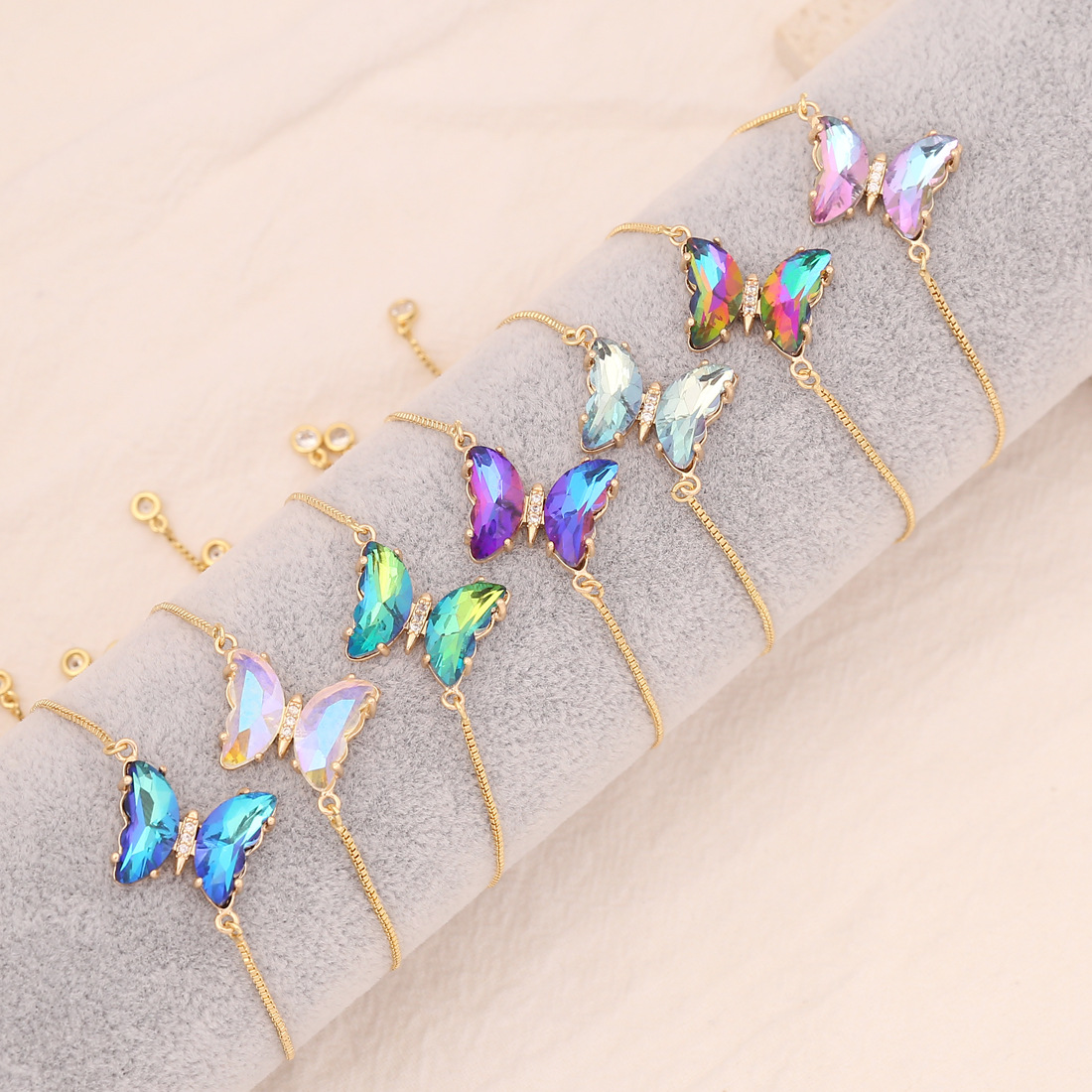 Fashion Butterfly Copper Inlay Zircon Bracelets 1 Piece