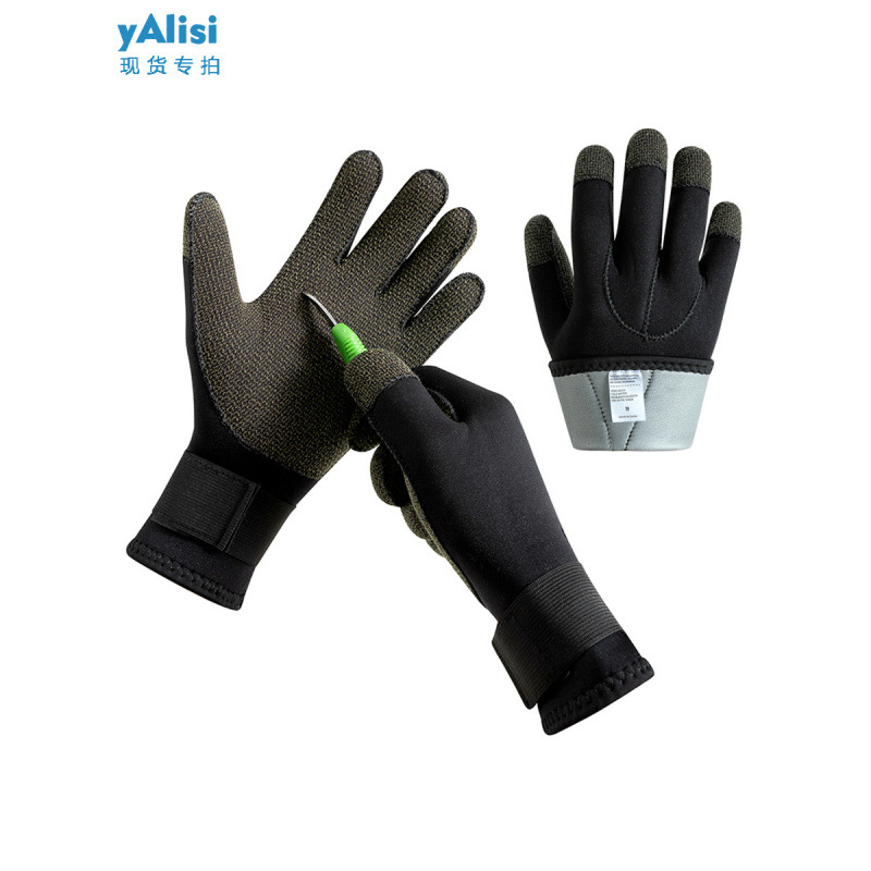 New 3/5MM Kevlar diving gloves, cut-resistant, abrasion-resistant, non-slip, for catching crabs, scratch-resistant, warm for winter swimming, and suitable for snorkeling