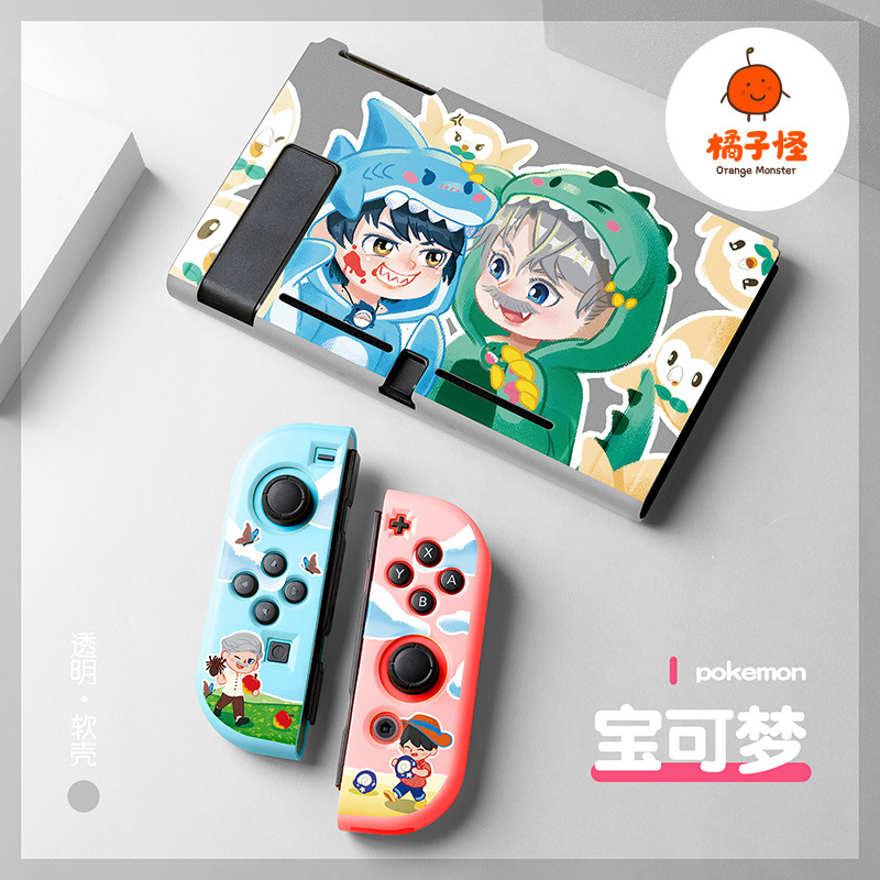 Monstruo naranja Nintendo switch oled cáscara suave tpu funda protectora de silicona dividida ns2 Pokémon