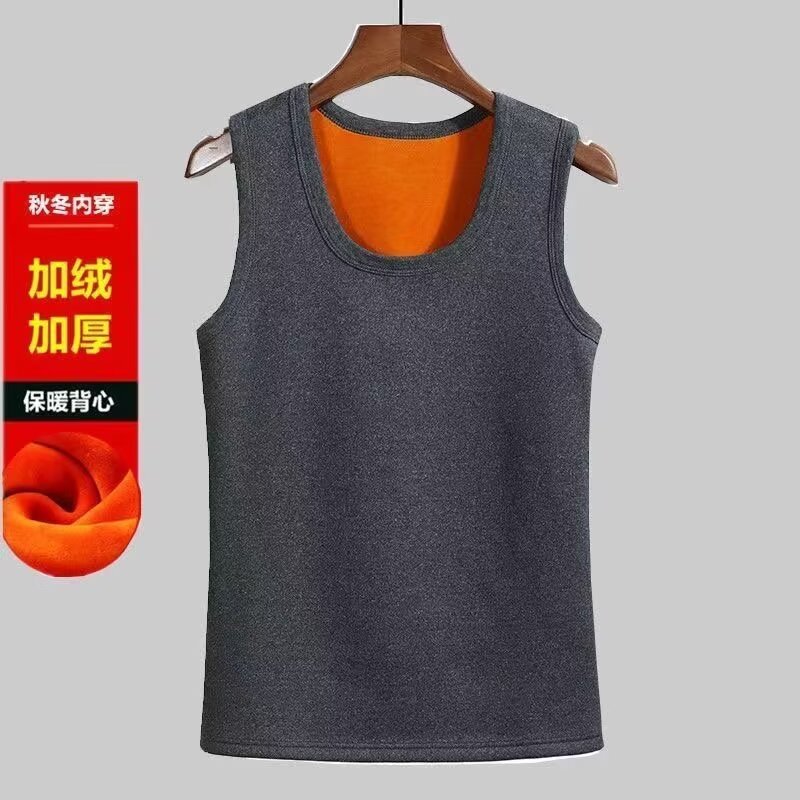 Fabricante de origen más terciopelo grueso de terciopelo dorado chaleco cálido camiseta sin mangas para hombre camisa de fondo para adultos chaleco de invierno