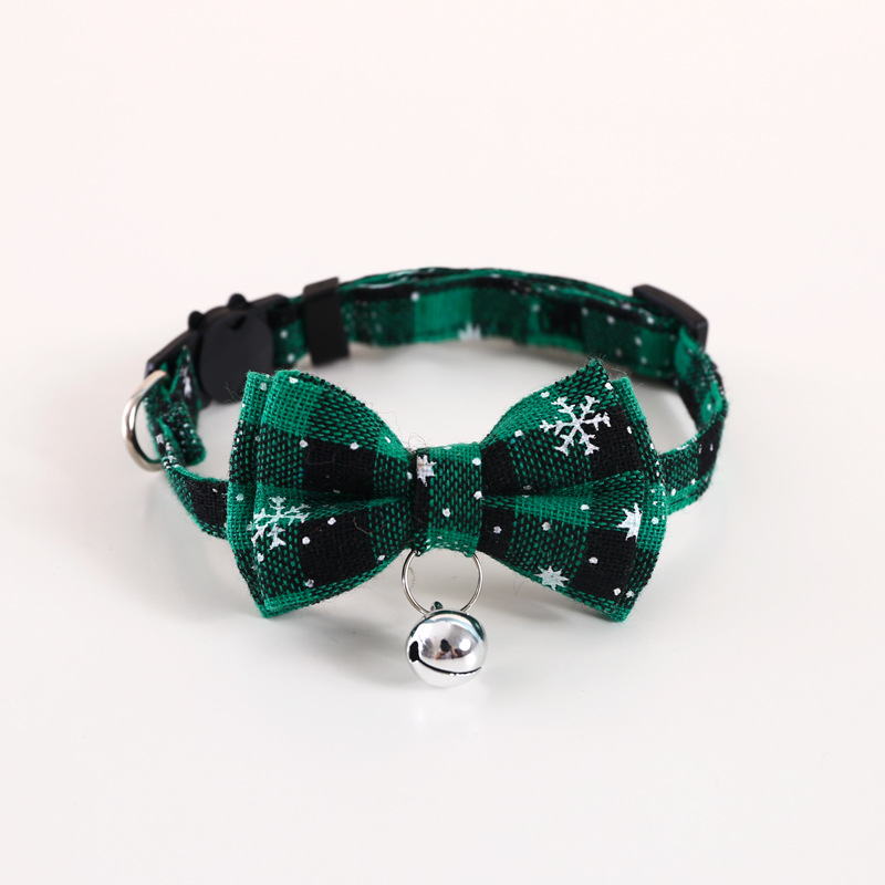 Amazon Navidad campana cuadrada corbata gatos perros collar botón collar accesorios arco perros