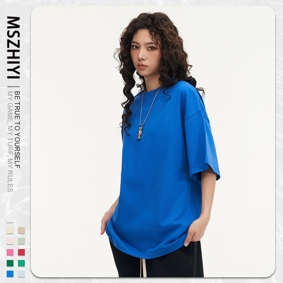Maisheng Garment-New Heavy 32S Double Yarn 310G Cotton Short Sleeve Loose American Retro Trend Not Pilling
